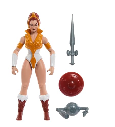 Masters of the Universe Origins Spielzeug, Teela-Actionfigur aus der Cartoon-Kollektion, ca. 14 cm große MOTU-Heldin, Zubehör und Mini-Comic, HYD27