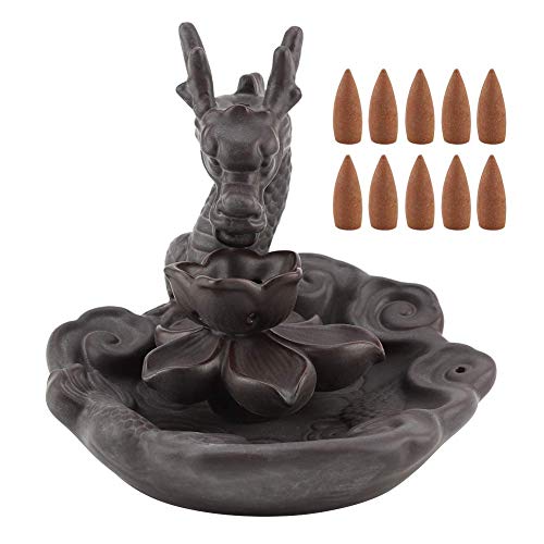 Keramik Weihrauch Halter Chinesischen Großen Drachen Rückfluss Räuchergefäß Halter Rauch Brenner für Yoga Raum Home Office Decor Ornament