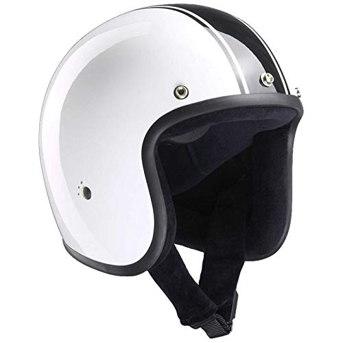 Bandit Helmets Jethelm Classic Jet, Motorradhelm ohne ECE mit Sonnenschild, Sports-Farbe:white black;Größe:S(55-56cm)