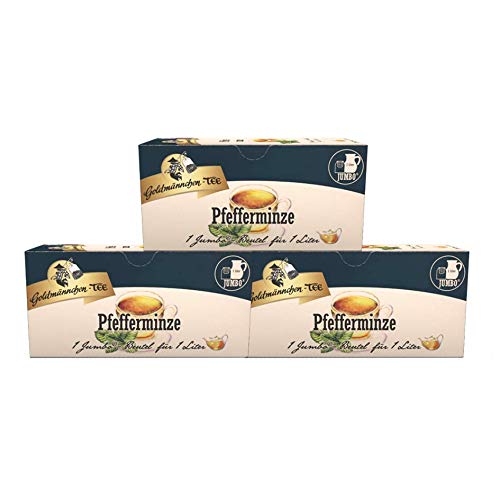 Goldm?nnchen Jumbo Tee Pfefferminze, Pfefferminztee, 20 Teebeutel, 3er Pack