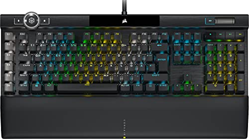 CORSAIR K100 RGB Optisch-Mechanische Kabelgebundene Gaming-Tastatur - OPX Linear-Schalter - PBT Double-Shot Tastenkappen - Elgato Stream Deck & iCUE Kompatibel - PC, Mac, Xbox - QWERTZ DE - Schwarz