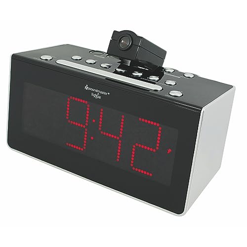 Soundmaster FUR6005 Funkgesteuertes Uhrenradio mit Projektion & IR-Sensor