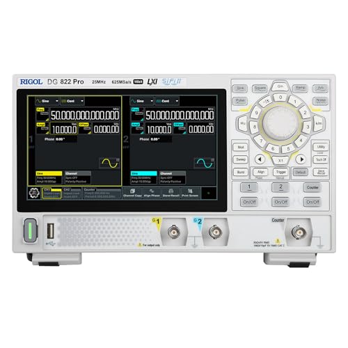RIGOL DG822 Pro Funktions-/Arbiträrwellenformgenerator, tragbar, 25MHz, 625Msa/s, 16 Bit, 2 Ausgangskanäle, unterstützt mobile Stromversorgung