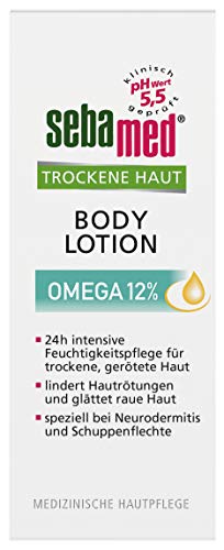 Sebamed Trockene Haut Omega 12% Körperlotion, lindert spürbar Hautrötungen, Rauheit und Schuppung bei , ist speziell bei Neurodermitis und Schuppenflechte geeignet