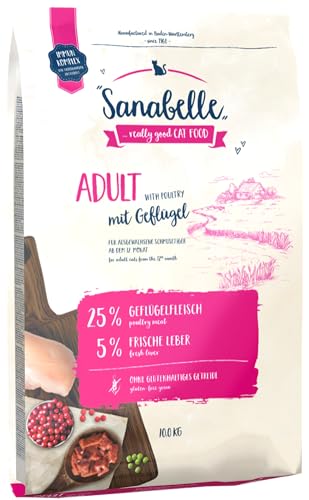 Sanabelle Adult mit Geflügel | Katzentrockenfutter für ausgewachsene Katzen (ab dem 12. Monat) | 1 x 10 kg