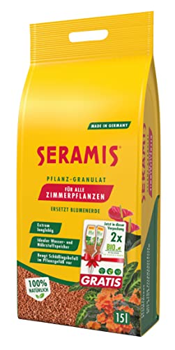 Seramis Pflanz-Granulat für alle Zimmerpflanzen, 15 l inkl. 2 Vitalkuren gratis – Pflanzen Tongranulat, Blumenerde Ersatz zur Wasser- und Nährstoffspeicherung, Braun