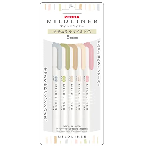 ZEBRA Fluoreszenzstift Mildliner [Parallelimport Waren] (natürliche milde Farbe) WKT7-5C-NTC