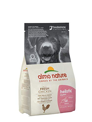 Almo Nature Holistic Puppy XS/Small mit Frischem Huhn- Komplett-Trockenfutter Für Welpen & Junghunde -kleiner Rassen - 6er pack (6x400g)