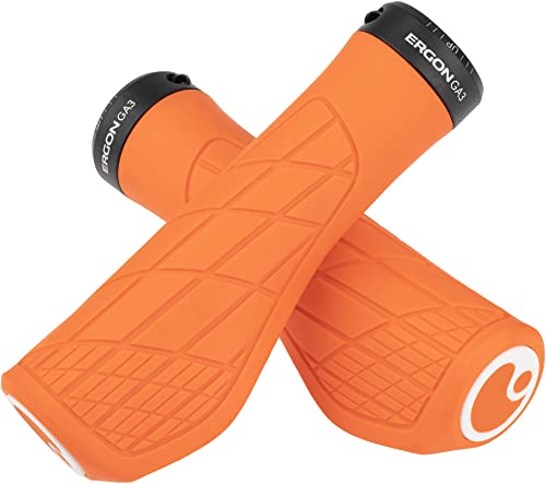 Ergon – GA3 Fahrradgriff | Ergonomisch mit Mini-Wing | MTB, All Mountain, Trail | Regular | Large | Juicy Orange