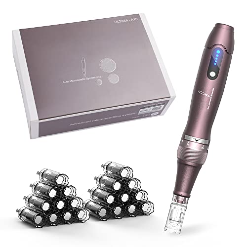 Dr. pen A10 Neu Professioneller Kabelloser Derma Pen Microneedling-Stift mit 22 Ersatzkartuschen Einstellbarer Microneedling-Maschine für die Hautpflege EM4801KIT-EU