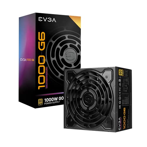 EVGA SuperNOVA 1000 G6 Netzteil, 80 Plus Gold 1000W, Vollständig Modular, 10 Jahre Garantie, Beinhaltet Power ON Self Tester