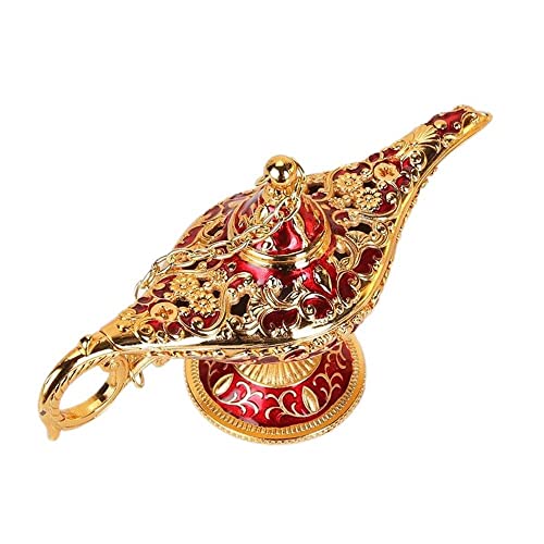 Legend Aladdin Magic Genie Lamp, Arabian Nights Wishing Lamp Vintage Tabletop Decor Home Table Decoration Gift Collectable (3)