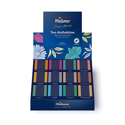 Meßmer Collection Box | 12 der beliebtesten Meßmer Teesorten in 180 Teebeuteln | Jetzt mit hochwertiger Banderole | das perfekte Tee Geschenk | Kräutertee, Schwarzer Tee, Grüner Tee, Früchtetee