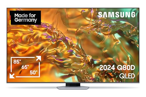 Samsung QLED 4K Q80D Fernseher 85 Zoll, Samsung TV mit Neural Quantum 4K AI Gen2 Prozessor, 4K AI Upscaling, Direct Fully Array, Smart TV, GQ85Q80DATXZG, Deutsches Modell [2024]