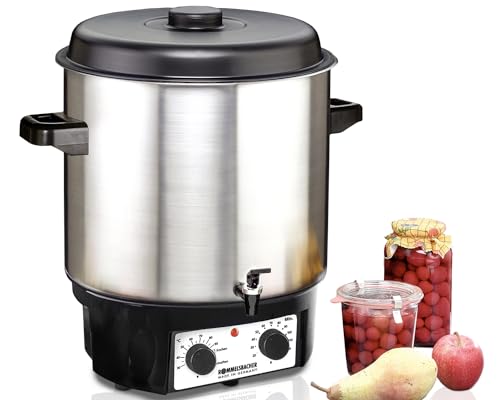 ROMMELSBACHER Glühwein-/Einkochvollautomat KA 2004/E, MADE IN GERMANY, 27 Liter/für 14 Gläser à 1 Liter, stufenlos regelbar, Entsafterschaltung, Zeitschaltuhr, Ablaufhahn, Einlegerost, 1800 Watt