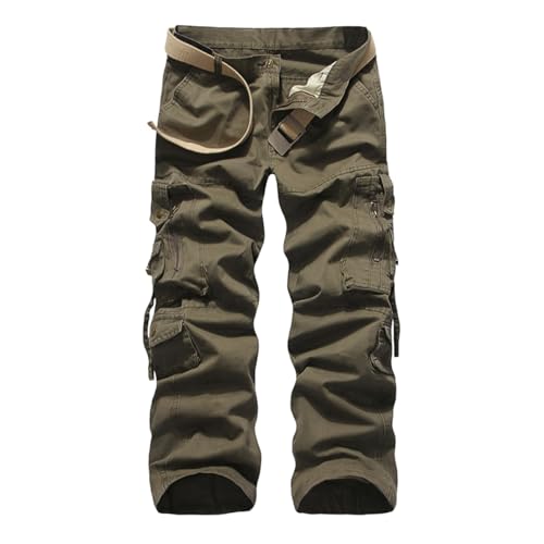 HUyydza Herren Leinenhose Lang - Herren Leinenhose mit Kordelzug Jogginghose Casual Stretch Hose Schmale Passform Einfarbig Jogginghose Stoffhose Herren Elegant