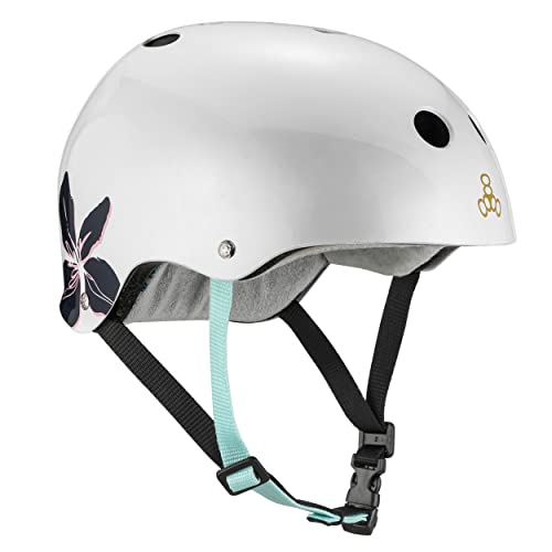 Triple Eight Unisex-Erwachsene Sweatsaver Helm – Zertifiziert Skate-und Skateboard, Blumenmuster, Small/Medium