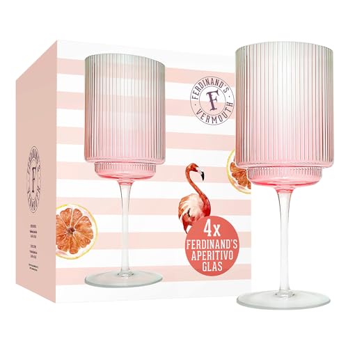 Ferdinand's Rosé Aperitivo Gläser 4er Pack - 540ml Perfekt für Aperitivo, Cocktails und Mixgetränke