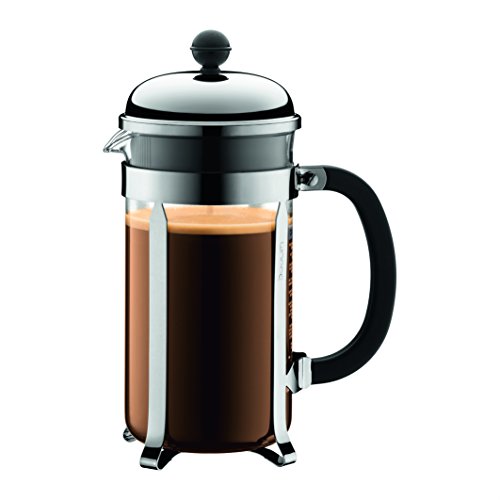 Bodum 1928-16-10 CHAMBORD Kaffeebereiter, 8 Tassen, 1 l mit Bechergefäss aus PC, Edelstahl