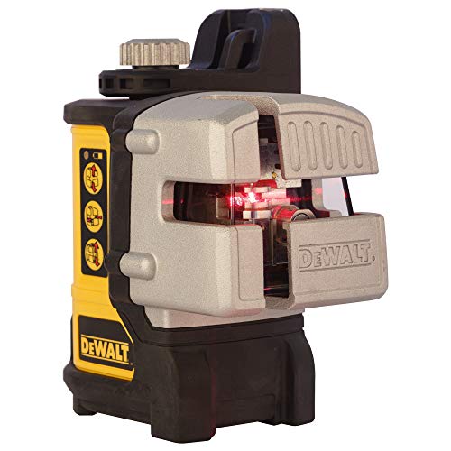 DEWALT Kreuzlinien-Laser (selbstnivellierend, 1x horizontale und 2x vertikale Laserlinien, Laserfarbe rot, 3-Tasten-Bedienung, inkl. Wandhalterung, Batterien und Transportkoffer) DW089K