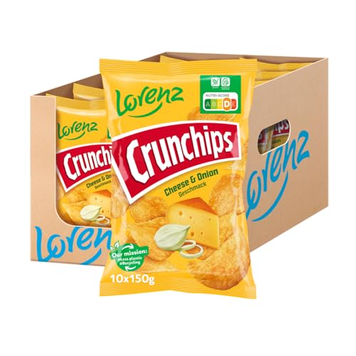 Lorenz Snack World Crunchips Cheese & Onion, 10er Pack (10 x 150 g)