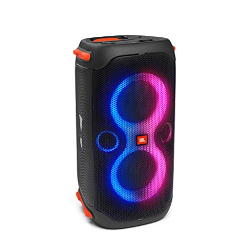 JBL PartyBox 110 in Schwarz – Trag- und rollbarer Bluetooth Party-Lautsprecher mit Lichteffekten – Spritzwassergeschützte, mobile Musikbox mit Akku