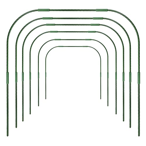 Warooma 6 x Gartenreifen für Reihenabdeckung, 86 x 91,4 cm, Gewächshaus-Rahmen, Tunnel-Reifen, rostfreier Stahl, mit kunststoffbeschichtetem Stützrahmen, Durchmesser 11 mm