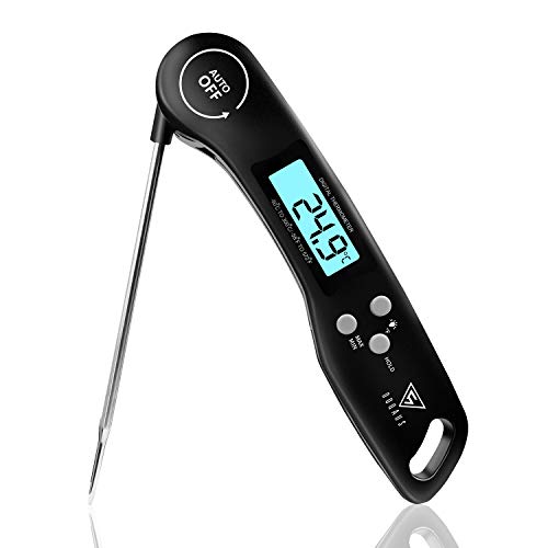 DOQAUS Fleischthermometer Grillthermometer Digitales Bratenthermometer Thermometer Kochen Küchenthermometer mit 3s Sofortiges Auslesen, Langer Sonde und LCD Bildschirm, Auto ON/Off für Küche,Grill,BBQ
