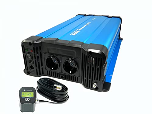 solartronics Spannungswandler FS3000DR 24V zu 230V 3000 Watt Reiner Sinus blau Solar Inverter - mit Kabelfernbedienung CRD80