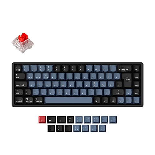 Keychron K6 Pro drahtlose benutzerdefinierte mechanische Tastatur QMK Programmierbares Makro, Hot-Swap-fähiger Keychron K Pro Red-Schalter, 65% DE-ISO-Layout, Aluminium-RGB-Hintergrundbeleuchtung