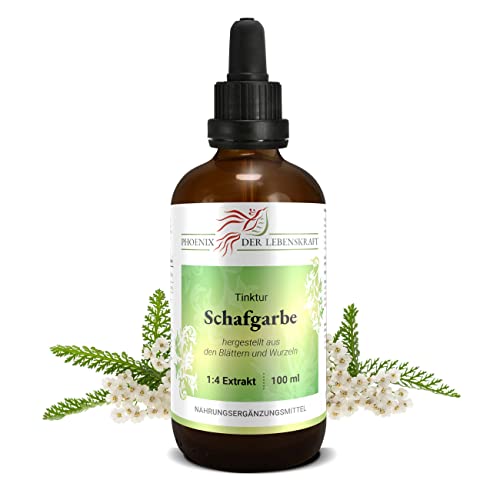 Schafgarbe Tinktur, 100 ml, Achillea millefolium Tropfen (1:4 Extrakt), Premium Qualität, Hergestellt in Österreich, Nahrungsergänzungsmittel, Vegan