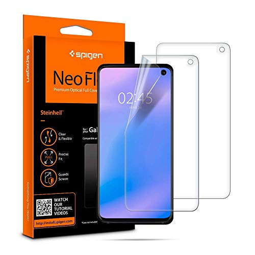 Spigen NeoFlex Schutzfolie kompatibel mit Samsung Galaxy S10, 2 Stück, Wasser Installation, Volle Abdeckung, TPU-Folie