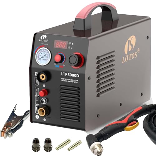 Lotos LTP5000D 50Amp Non-Touch Pilot Arc Plasma Cutter, Dual Voltage 110V/220V, 1/2 Inch Clean Cut by Lotos Technology