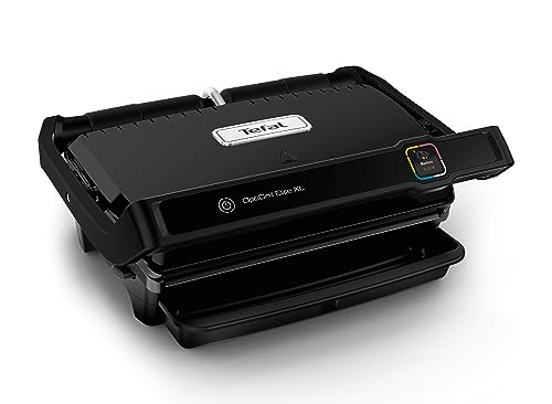 Tefal OptiGrill Elite XL Kontaktgrill, 16 Programme, Digitales Display mit Garstufenanzeige, Abnehmbare XL-Platten, Elektrogrill, Schwarz, GC760812