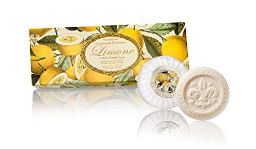 Zitronenseife, rund 3 St je 100g, handgemachte italienische Seife aus Fiorentino