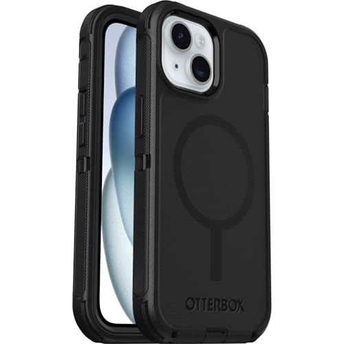 OtterBox Defender Series MagSafe Hülle für iPhone 16e, 15, 14, 13, stoßfest, sturzsicher, extrem robust, Schutzhülle, 7X getestet nach Militärstandard, Schwarz