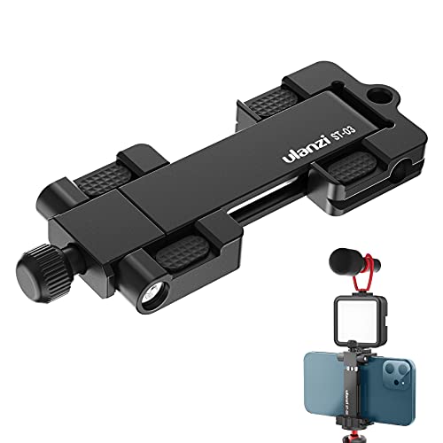ULANZI Handy Stativ Adapter, ST-03 Smartphone Halter Stativ Metall mit Cold Shoe Mount, iPhone Stativ Halterung Adapter Klemme,Handyhalterung Tripod für iPhone 12 Pro Max,12mini, Samsung, Huawei usw