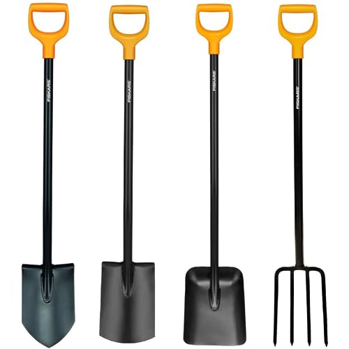 FISKARS Solid Set - Spitz Solid + Rund Solid + Schaufel Solid + Gabel Solid Set Spaten Gabel Schippe Garten