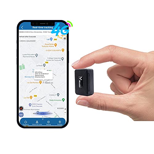 Winnes Mini GPS Tracker 4G, Mini GPS Tracker mit starkem Magneten Echtzeit Positionierung Anti-Lost GPS Locator für Geldbörse Tasche Dokumente Kinder Fahrzeuge mit freier APP TK913