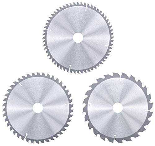 kwb by Einhell Kreissägeblattsatz 3-tlg. 210x30 mm Stat. Sägen-Zubehör (3x HM-Sägeblätter, Ø210x30 mm, 1x 24 Z, 1x 42 Z, 1x 60 Z, passend für Einhell Tischkreissägen und Kapp-Gehrungssägen)