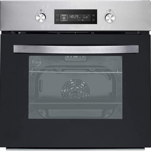 PKM Einbau-Backofen EBO8.DPY/ XL Garraum 64L/ Heißluft/ Umluft/ Pyrolyse Funktion/ 2800W/ Timer/ LED-Display/ Leichte Reinigung/ / Energieeffizienzklasse A/ 60cm/ Edelstahl