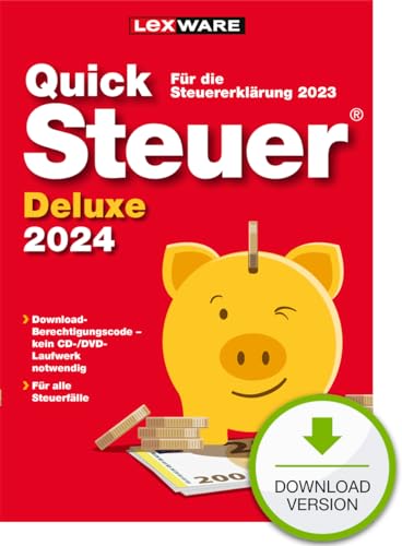 QuickSteuer Deluxe 2024 (für Steuerjahr 2023) | PC Aktivierungscode per Email | Private und gewerbliche Steuererklärung