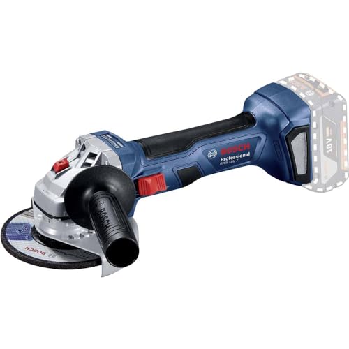 Bosch Professional 18V System Akku Winkelschleifer GWS 18V-7 (inkl. Zusatzhandgriff, Aufnahmeflansch, Schutzhaube, Spannmutter, Zweilochschlüssel, ohne Akku/ Ladegerät)
