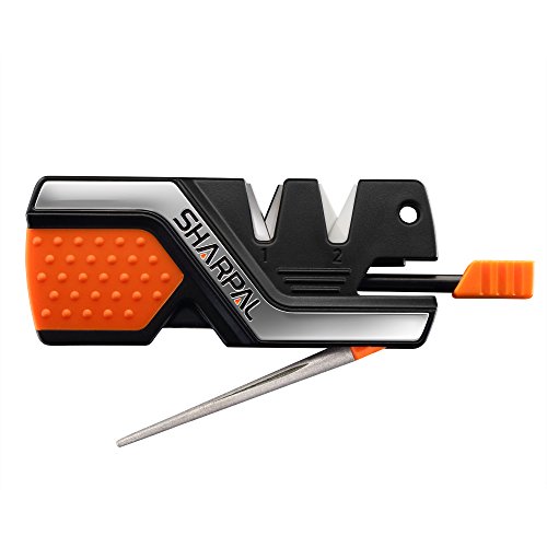 SHARPAL 101N 6-in-1 Mehrzweck Messerschärfer & Überlebenswerkzeug, schärfen&polieren alle Outdoor-und Küchenmesser (3 Premium-Schleifmittel, Wolframstahl für Grob, Diamant und Spezialkeramik für Fein)