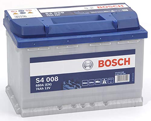 Bosch Automotive S4008 - Autobatterie - 74A/h - 680A - Blei-Säure-Technologie - für Fahrzeuge ohne Start-Stopp-System, Blau/Grau, 278 x 175 x 190 mm