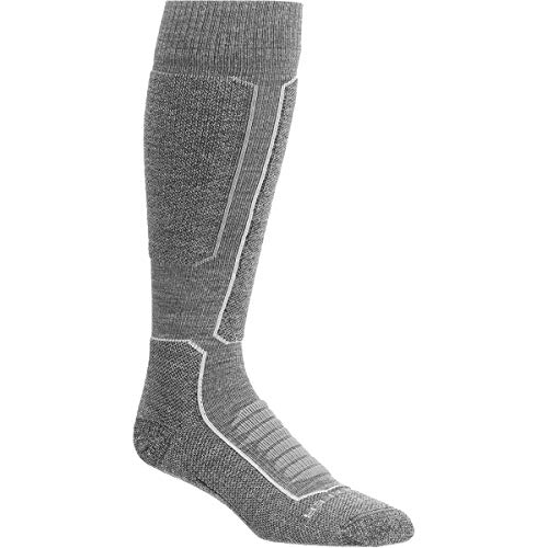 Icebreaker Ski+ Medium Cushion Over The Calf Sock - Mens Gritstone Heather/Black, L