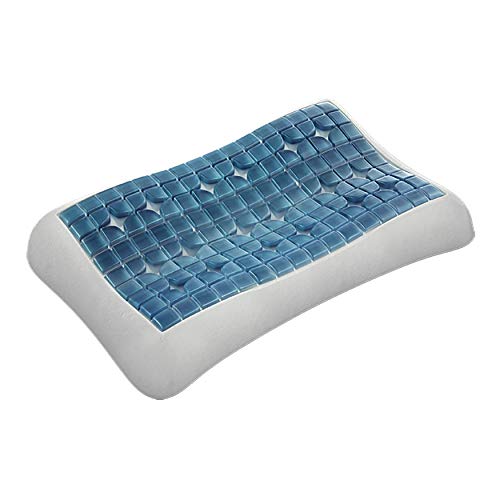 Technogel® Anatomic Curve Orthopädisches Nackenstütz-Kopfkissen – Patentiert, Schadstofffrei & Zertifiziert - HWS-Gel-Kissen für Rücken-& Seitenschläfer inkl. Kissenbezug 66x40x11cm