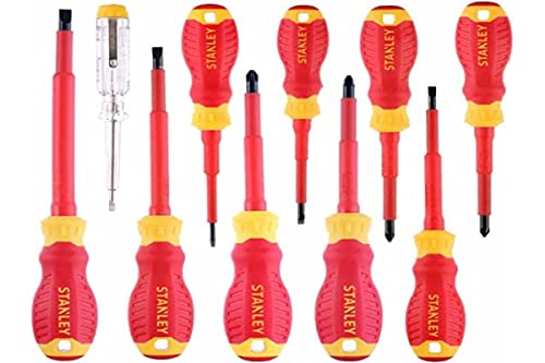 Stanley FatMax VDE Schraubendreher-Set, isoliert, Phillips, Pozi und Schlitz, 10-teilig