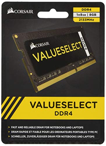 Corsair Value Select SODIMM 8GB (1x8GB) DDR4 2133MHz C15 Speicher für Laptop/Notebooks - Schwarz