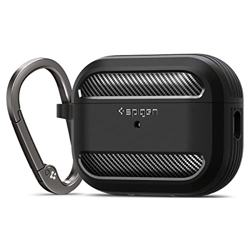 Spigen Rugged Armor Hülle Case Kompatibel mit AirPods Pro 2. Generation (2023/2022) - Schwarz